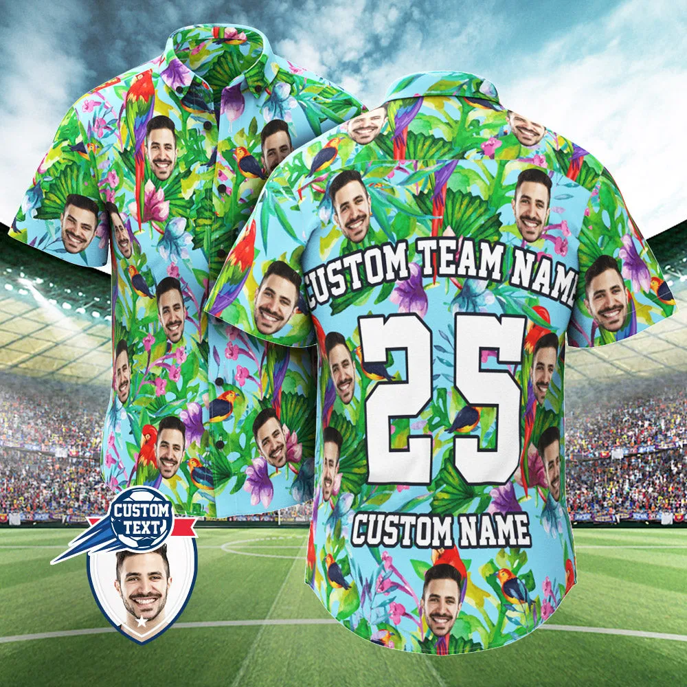 Custom Printed Hawaiian Shirt for Fans Personalised Face and Text Hawaiian Shirt Gift for fans - Enjoy Summer Time