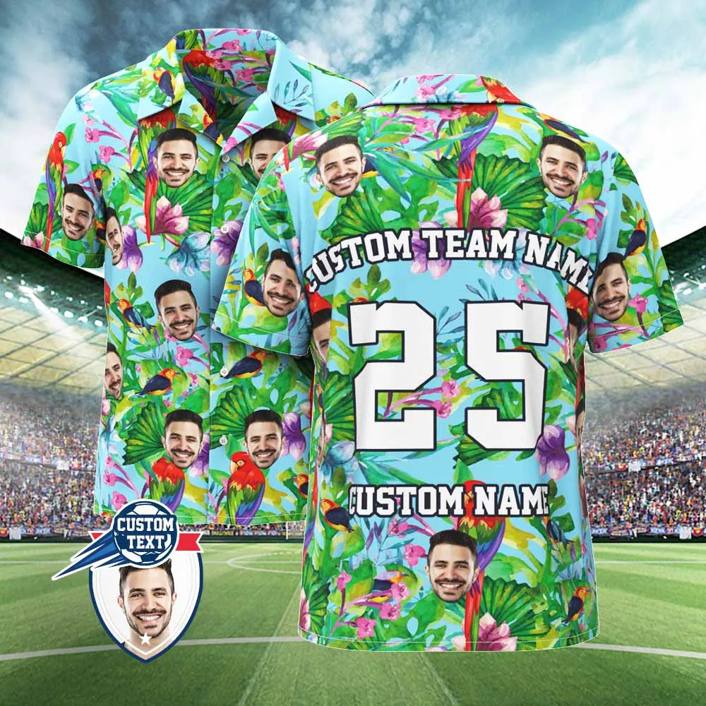 Custom Printed Hawaiian Shirt for Fans Personalised Face and Text Hawaiian Shirt Gift for fans - Enjoy Summer Time