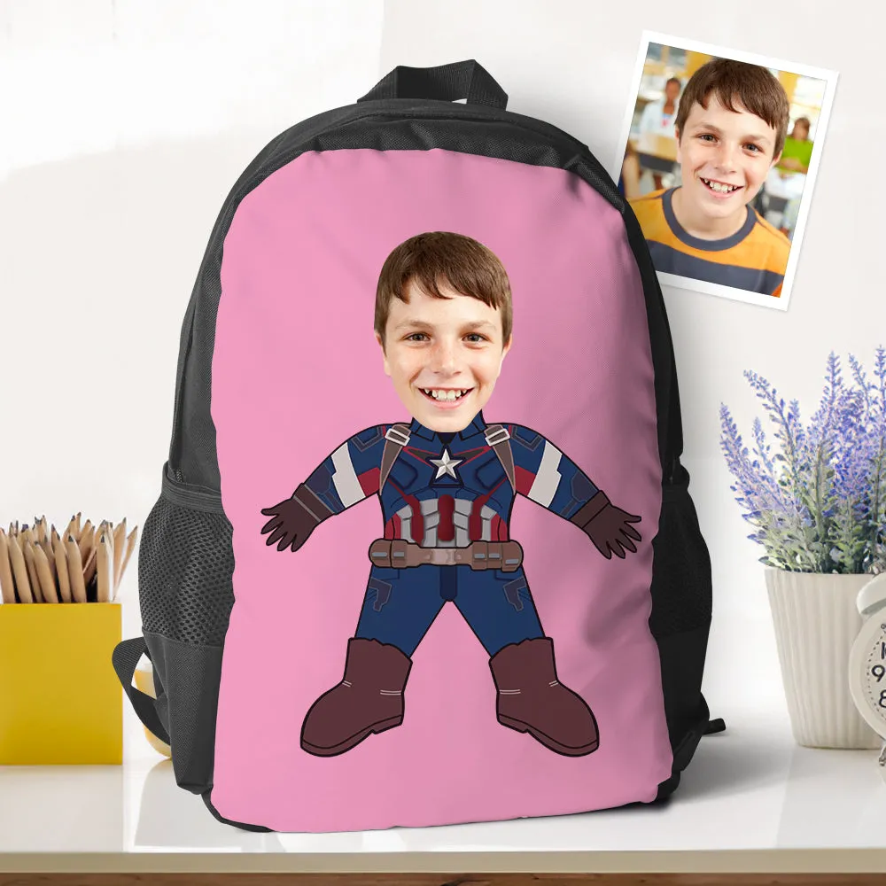 Customizable Super Captain American Minime Backpacks Back To School Gifts For Kids Boys Gifts