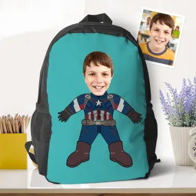 Customizable Super Captain American Minime Backpacks Back To School Gifts For Kids Boys Gifts