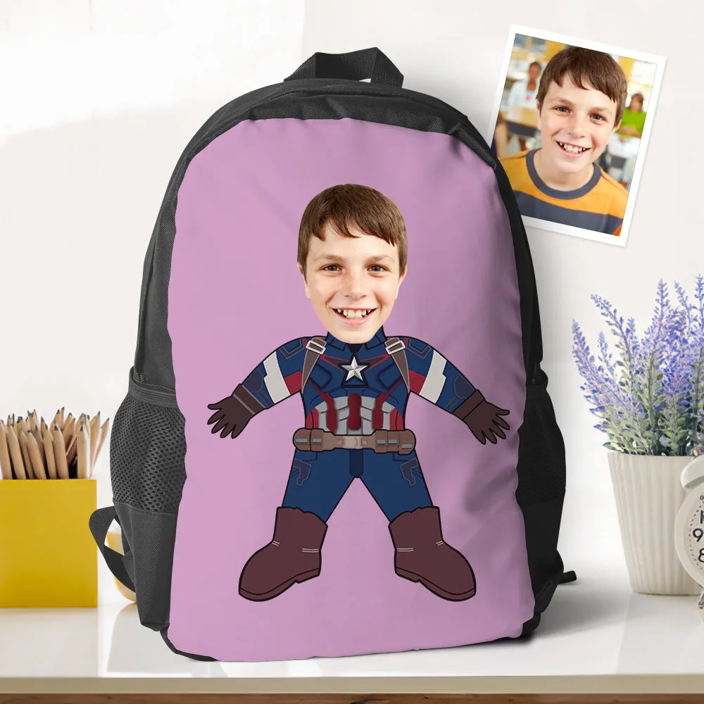 Customizable Super Captain American Minime Backpacks Back To School Gifts For Kids Boys Gifts