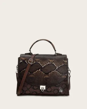 Dark brown top handle handbag