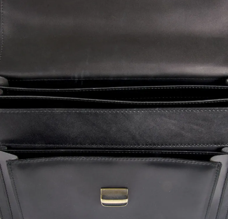 Delamore Leather Black Briefcase