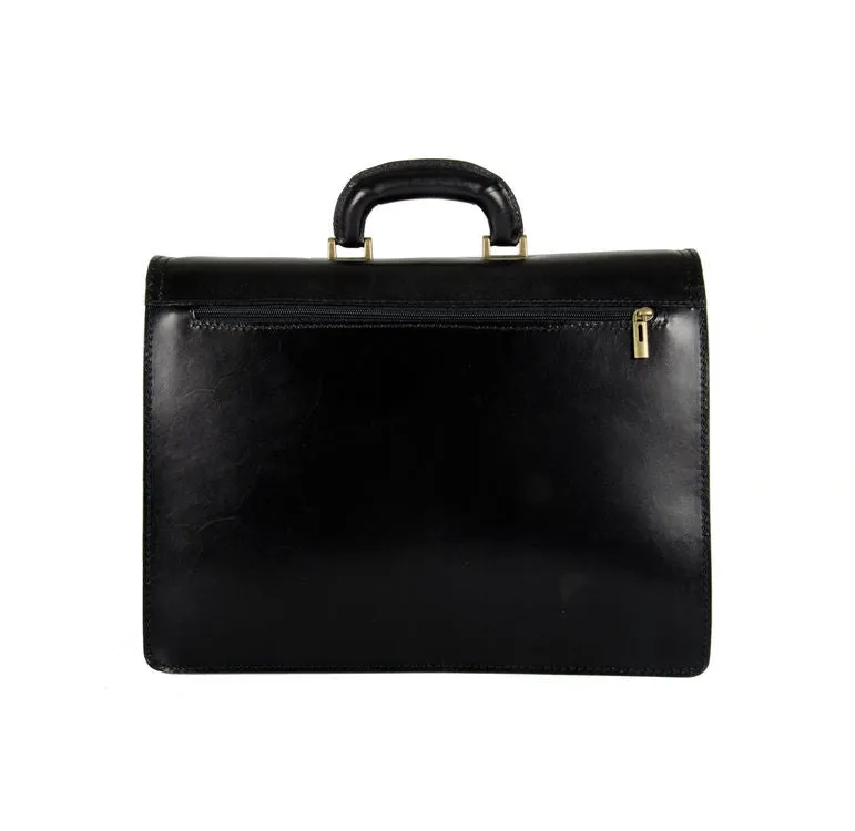 Delamore Leather Black Briefcase