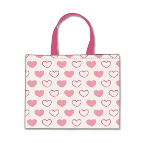 Designer Tote Bag With Zip Beach Gym Travel Bags -  Soft Pink Hearts