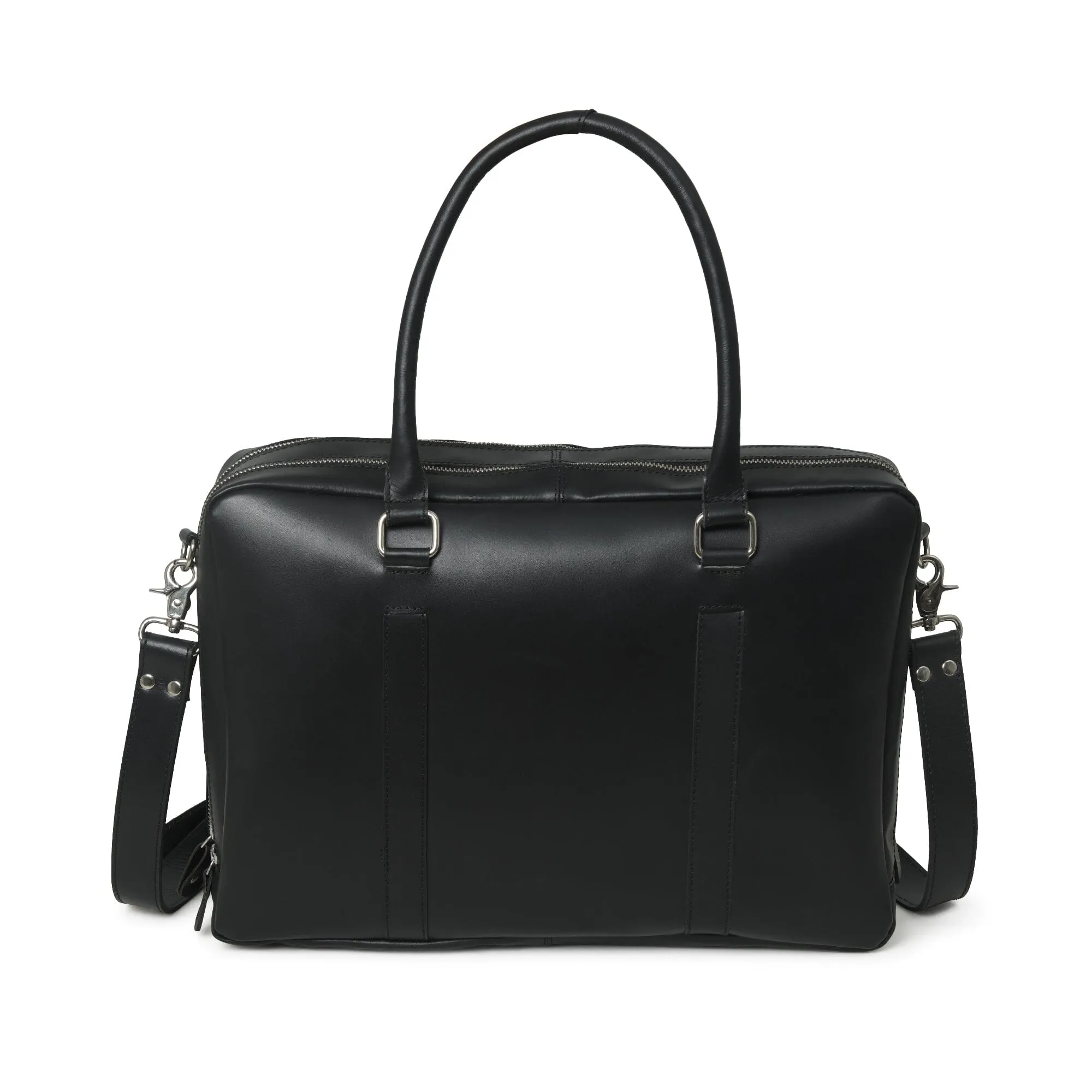 Dixon Black Buffalo Leather Laptop Briefcase