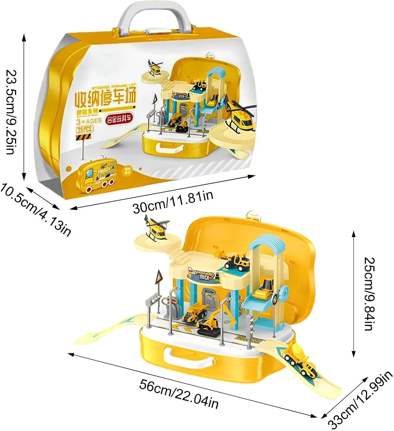 DIY Manual Parking Car Ramp Toy With Suitcase