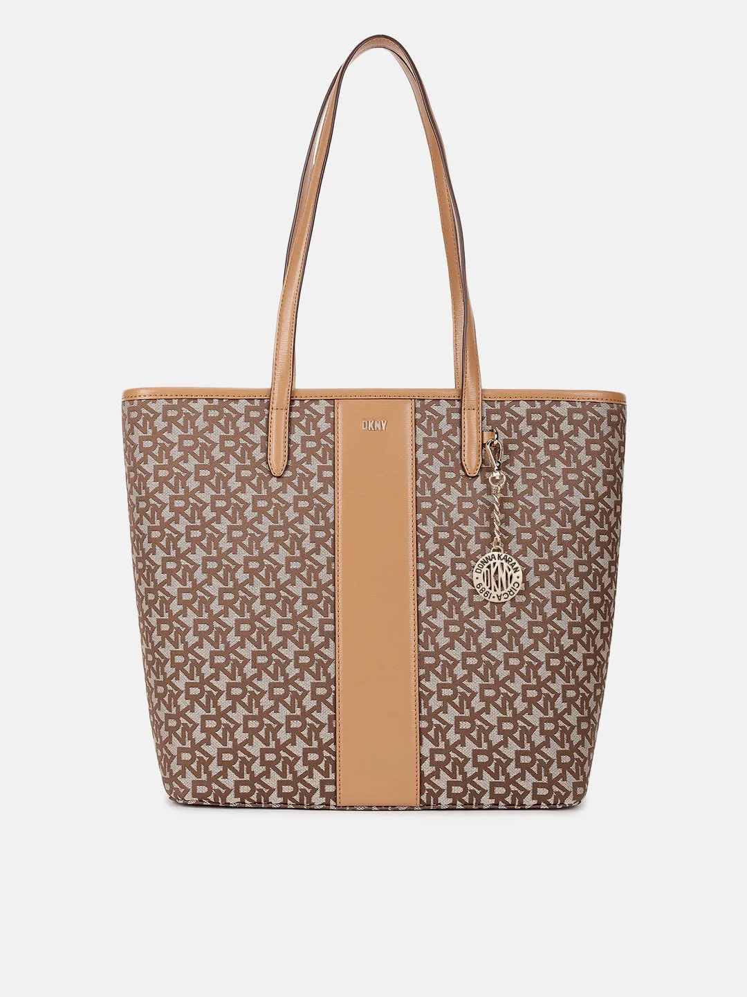 Dkny Women Beige Printed Tote Bag