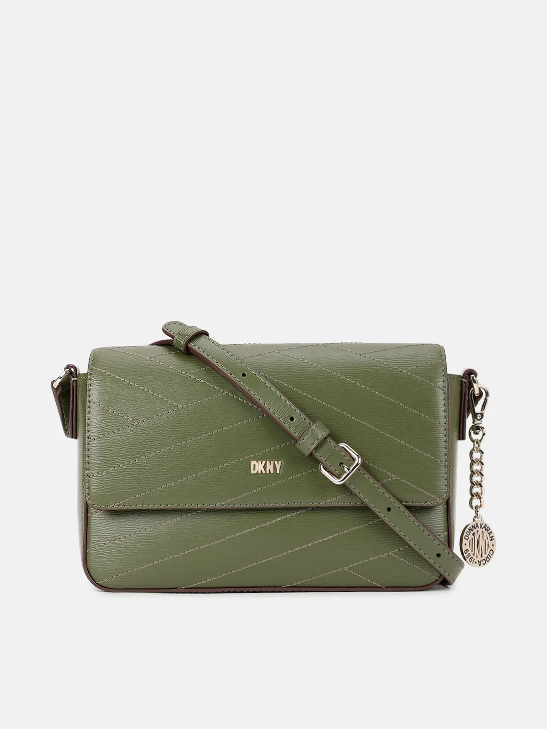 Dkny Women Green Solid Sling Bag