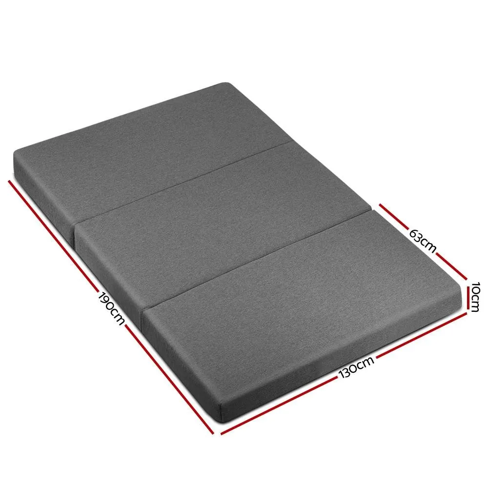 Double Size Folding Foam Mattress Portable Bed Mat Dark Grey