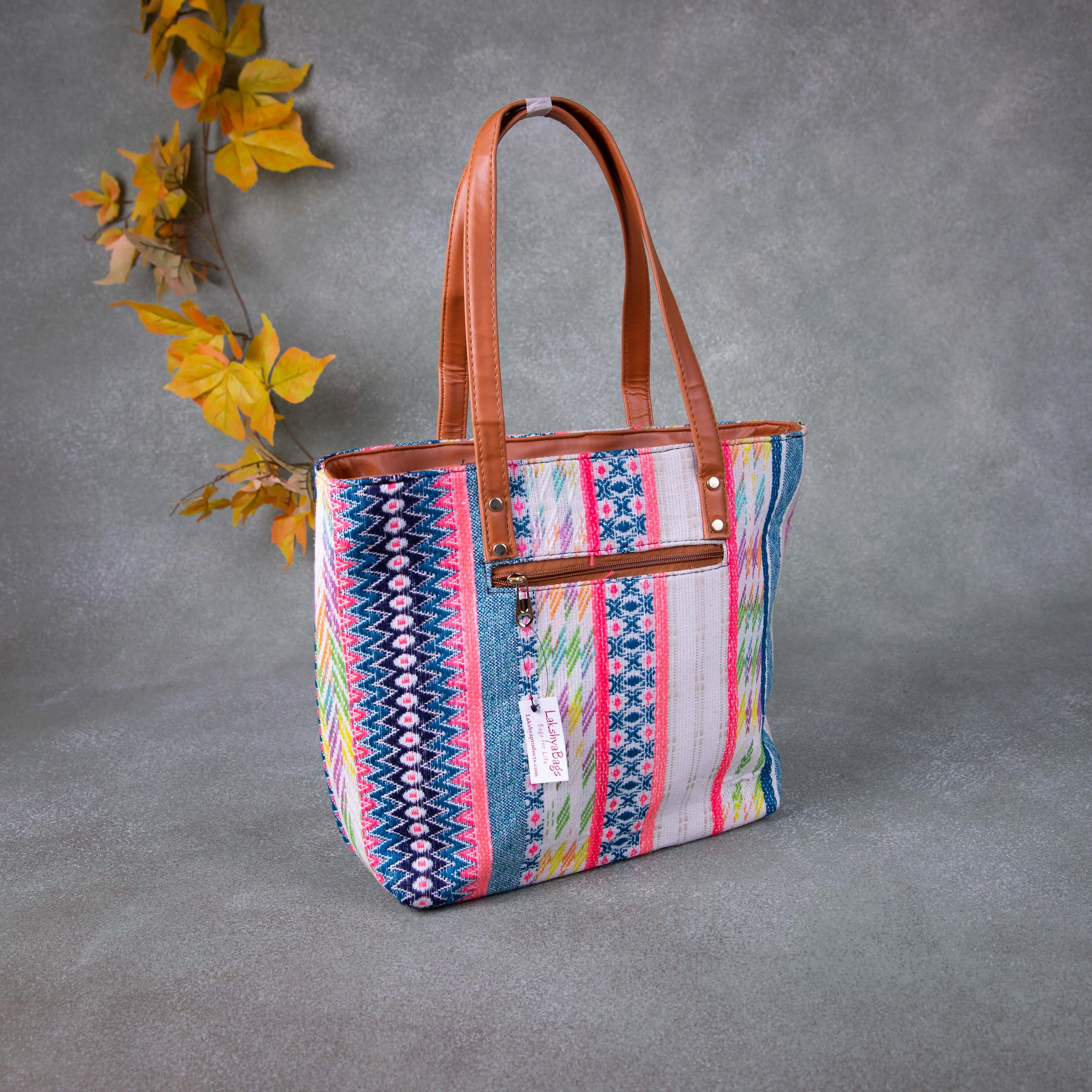 Double Zippered Tote Multi-Colours.