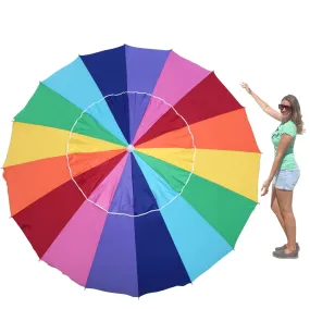 EasyGo 8 Foot HEAVY DUTY HIGH WIND Beach Umbrella - Giant 8' Beach Umbrella with Sand Anchor & Carrying Bag -Sturdy Pole