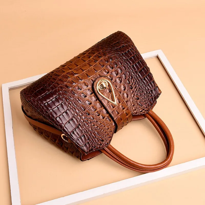 Elegant Crocodile Leather Fashion Handbag for Women