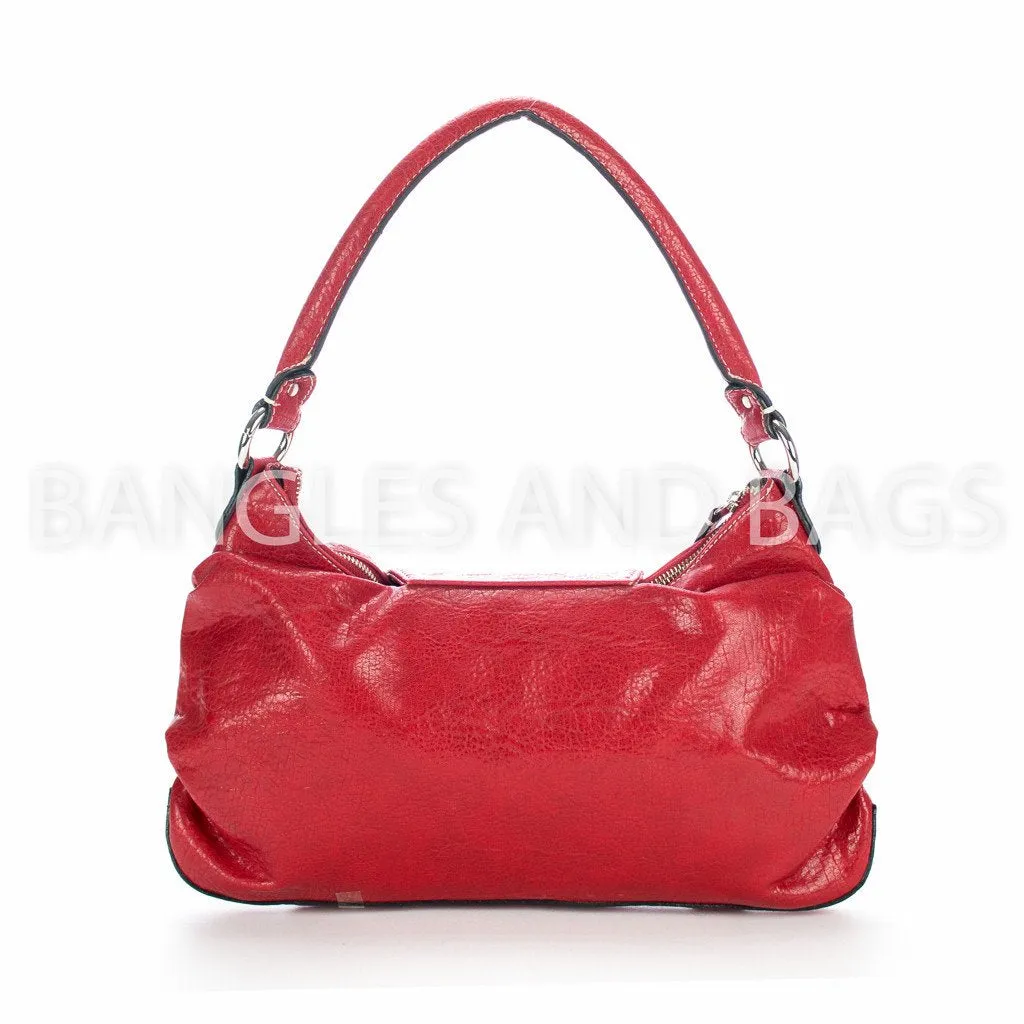 Elite Handbag - Red Faux Leather