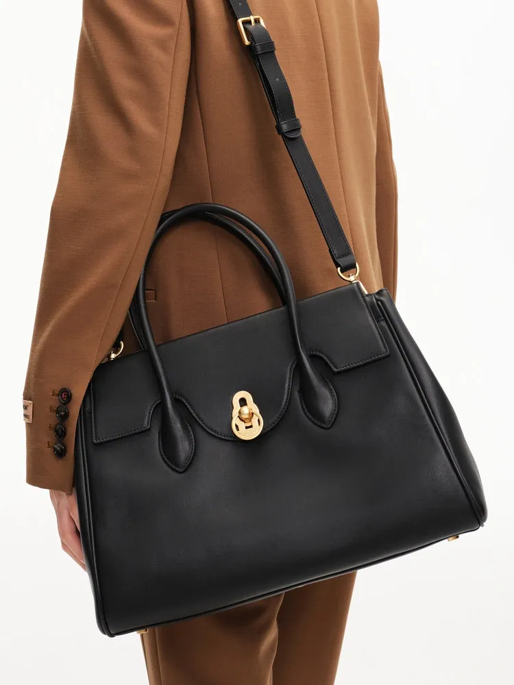 EP YAYING Black Leather Shoulder Bag