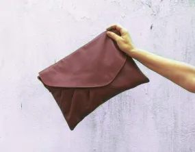 Erato clutch - Burgundy leather