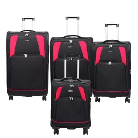 Expandable Four Wheel Soft Suitcase Luggage York Black