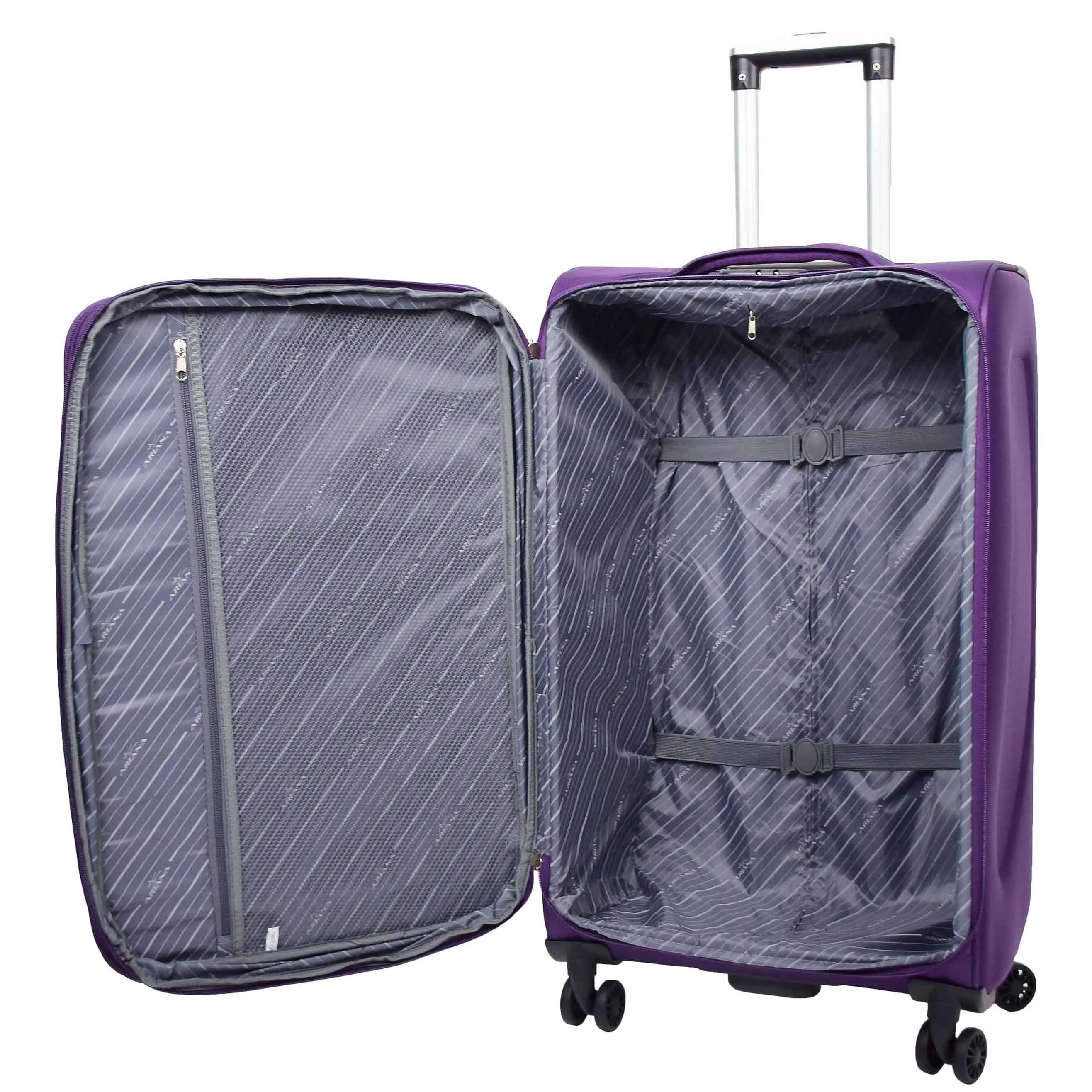 Expandable Four Wheel Soft Suitcase Luggage York Purple