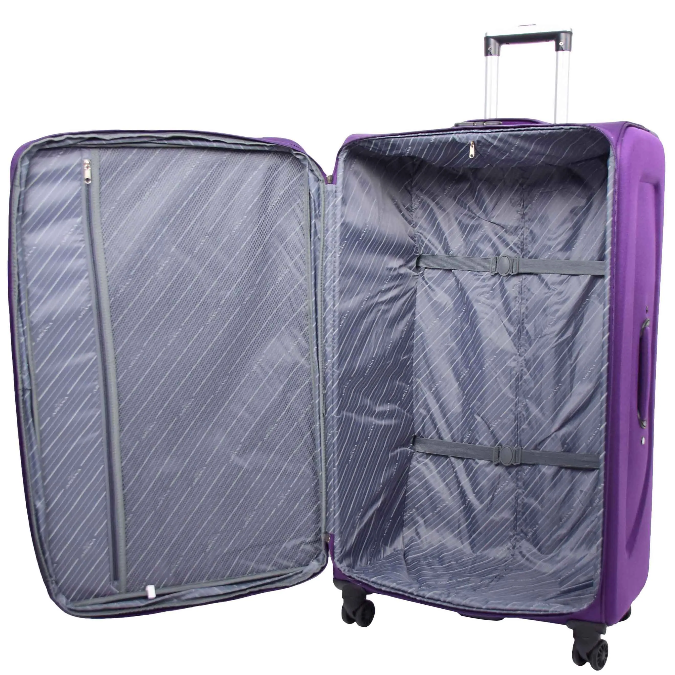 Expandable Four Wheel Soft Suitcase Luggage York Purple