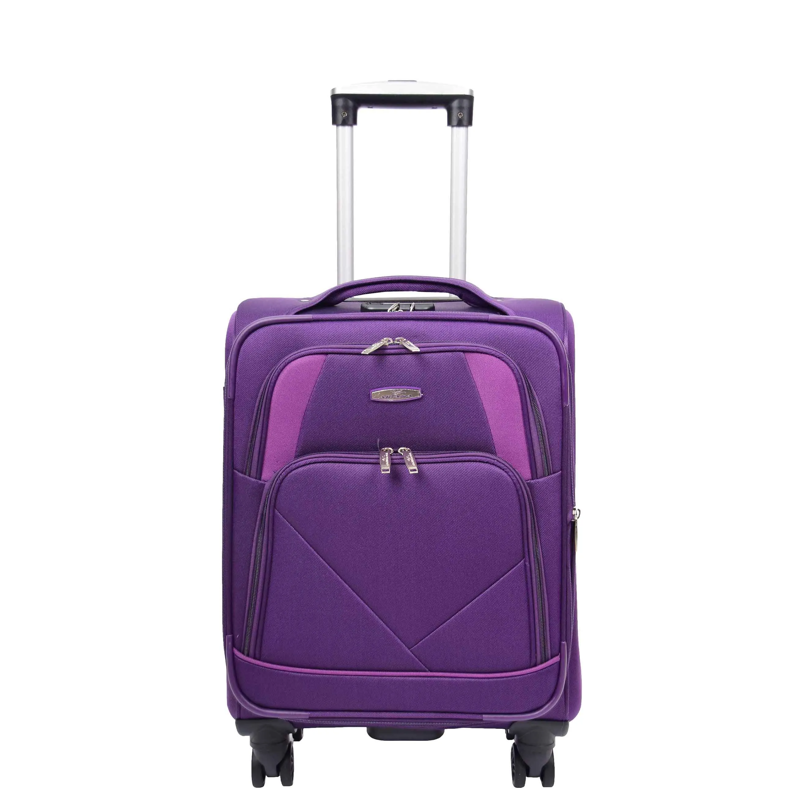 Expandable Four Wheel Soft Suitcase Luggage York Purple