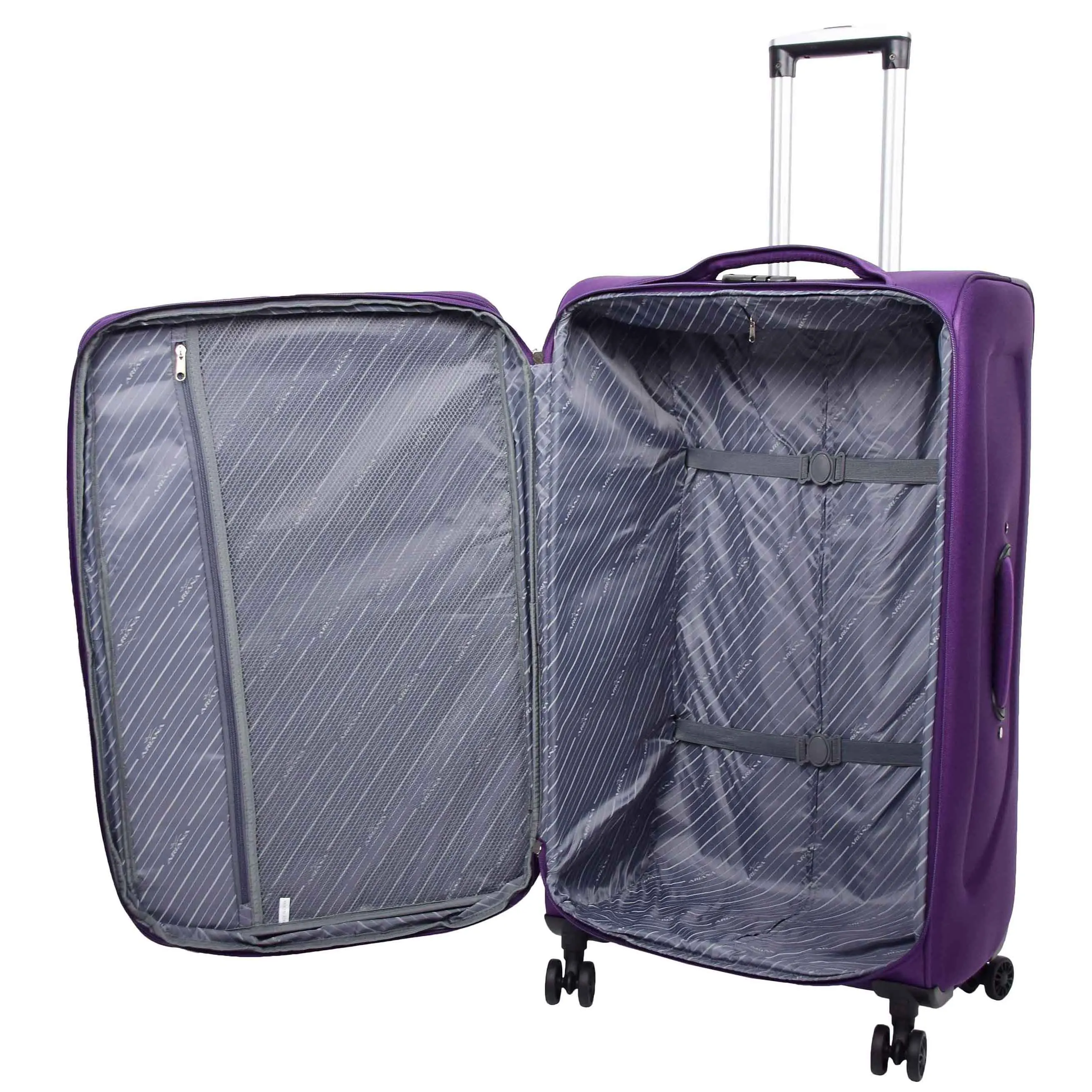 Expandable Four Wheel Soft Suitcase Luggage York Purple