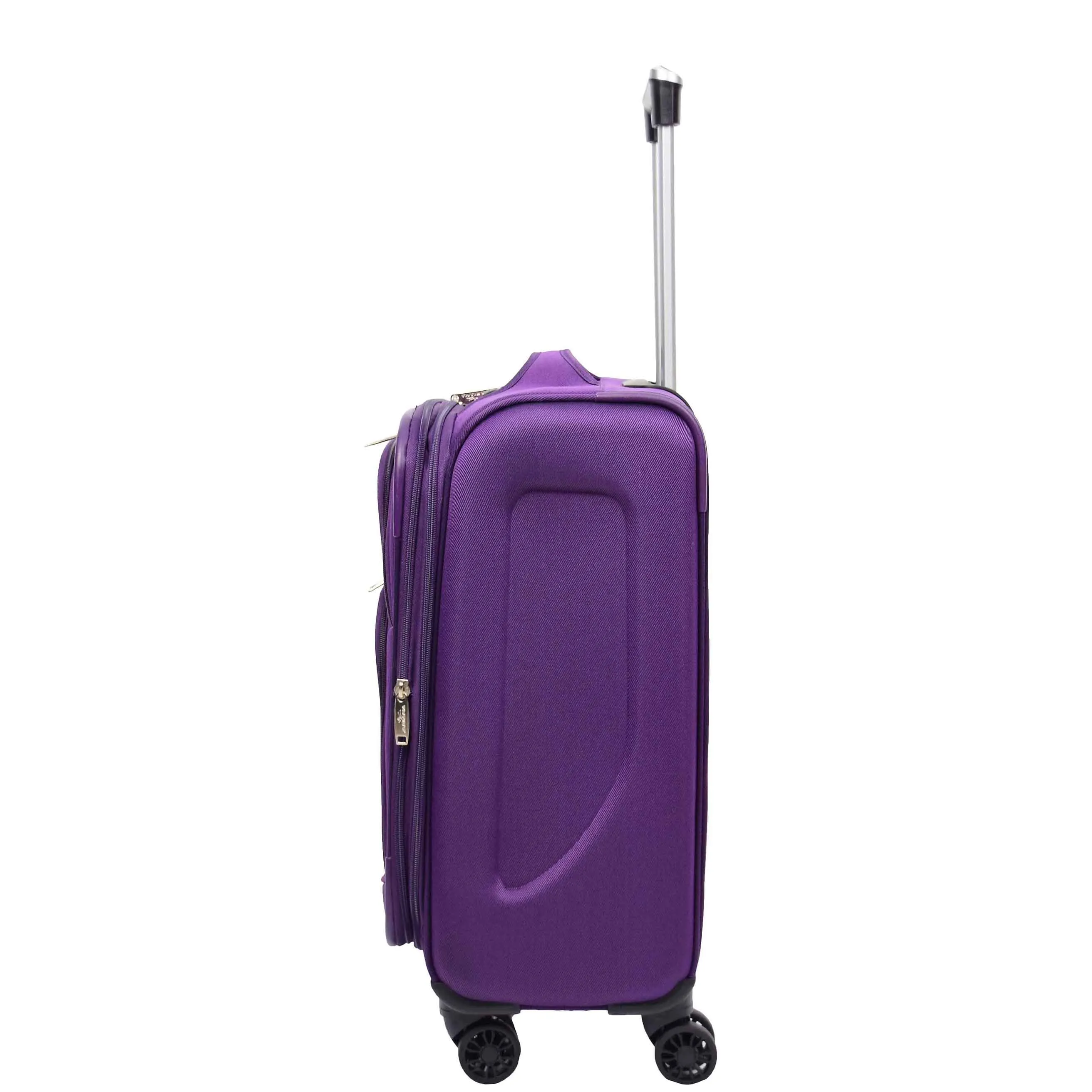 Expandable Four Wheel Soft Suitcase Luggage York Purple