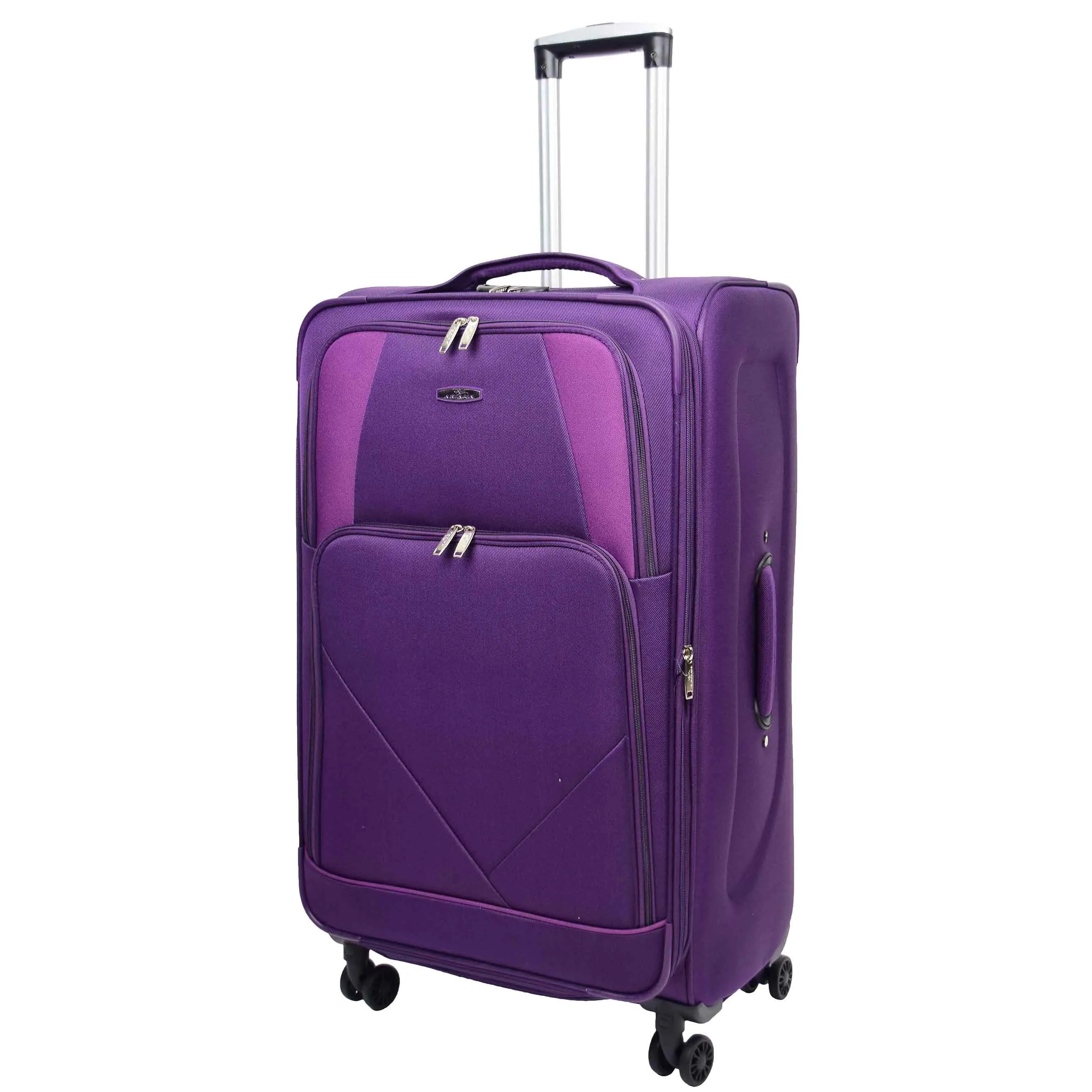 Expandable Four Wheel Soft Suitcase Luggage York Purple