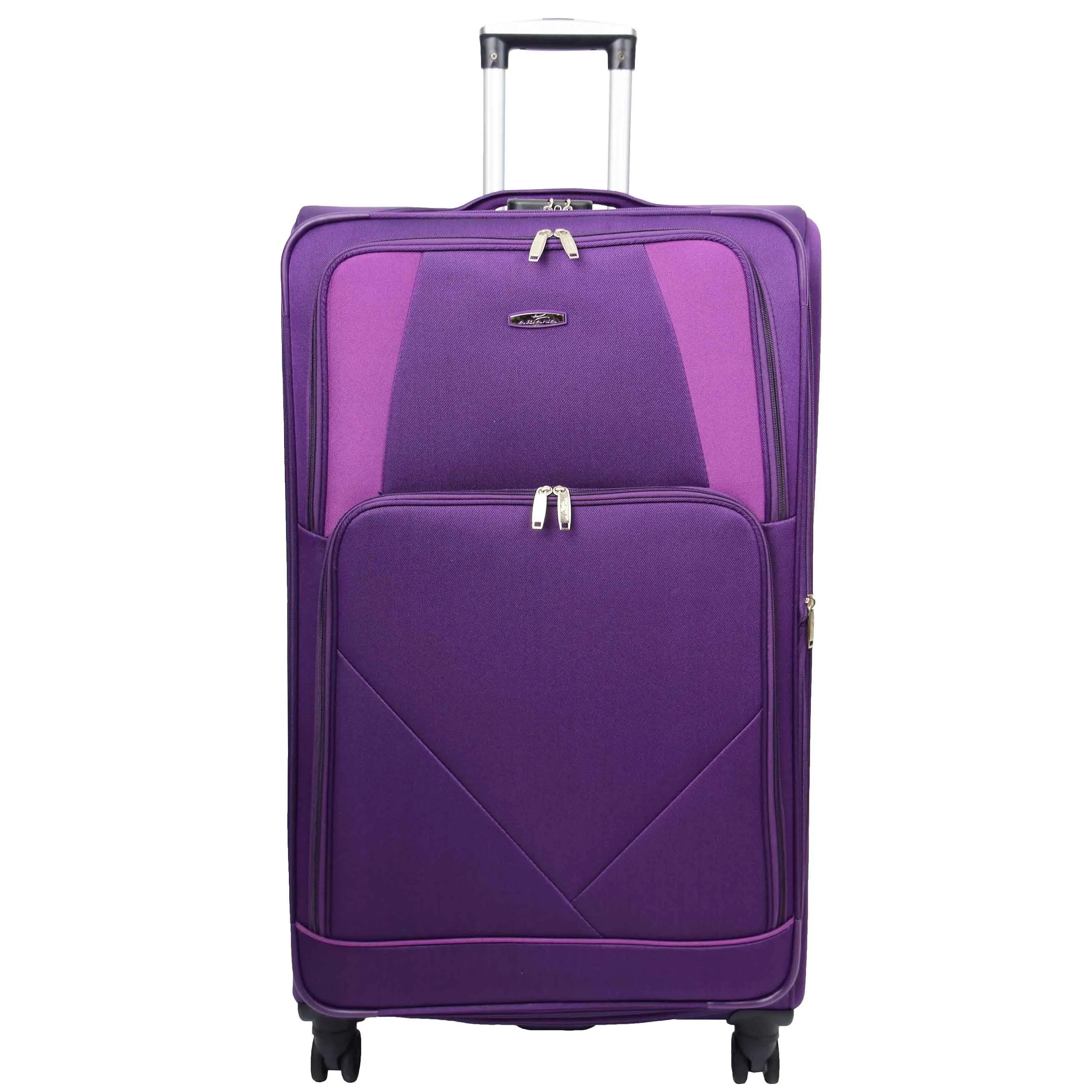 Expandable Four Wheel Soft Suitcase Luggage York Purple