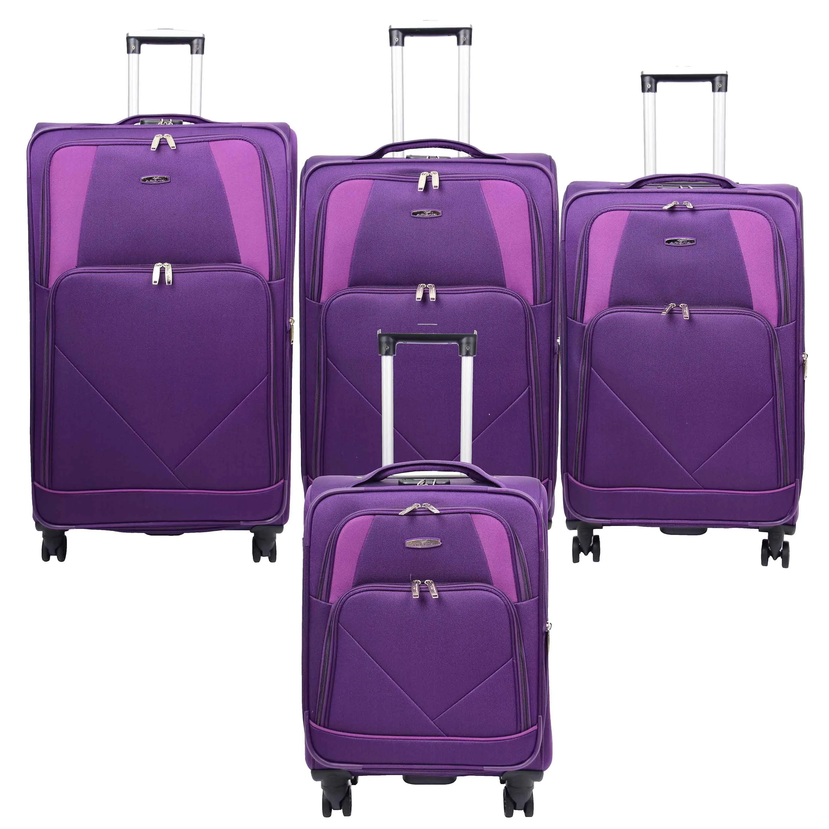 Expandable Four Wheel Soft Suitcase Luggage York Purple