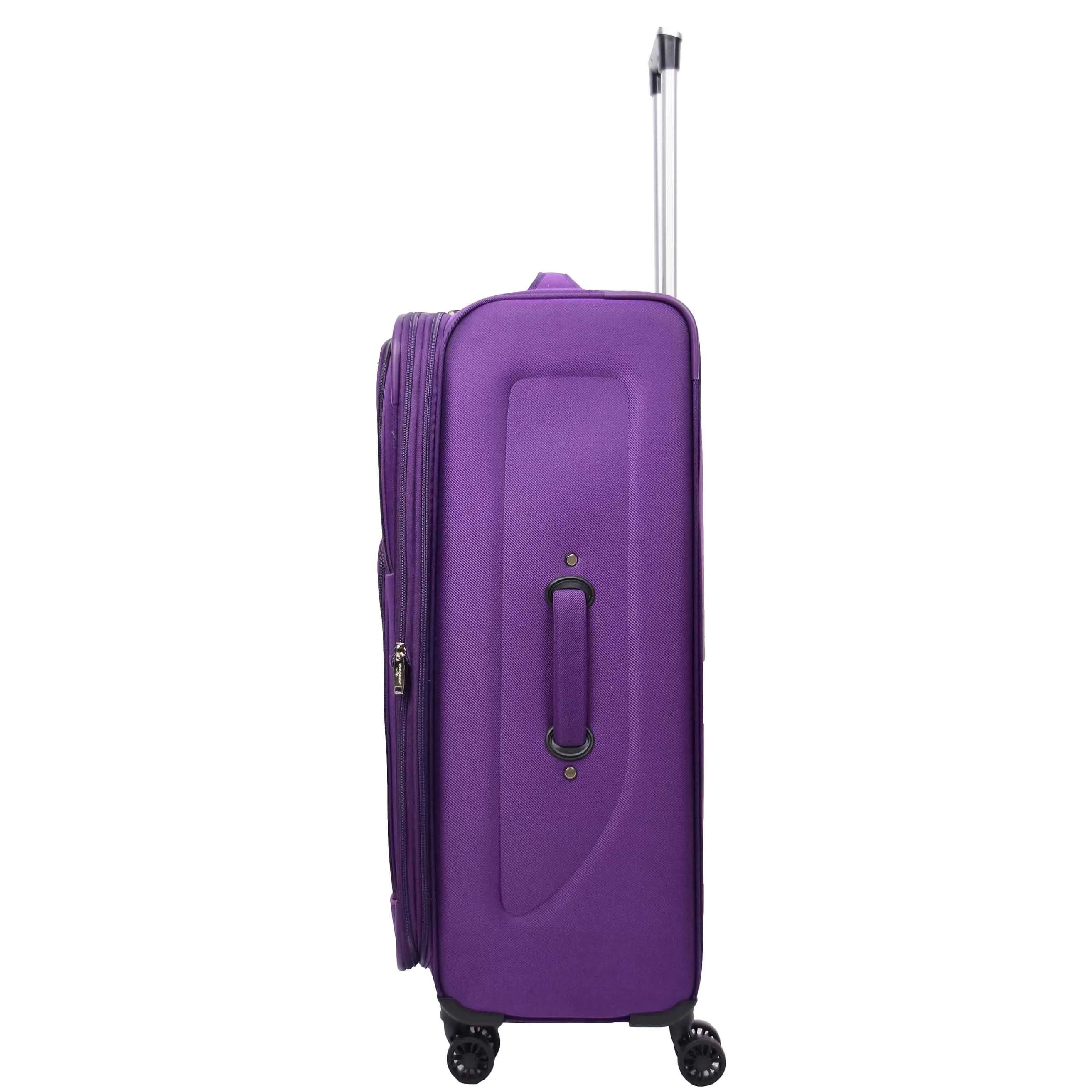 Expandable Four Wheel Soft Suitcase Luggage York Purple