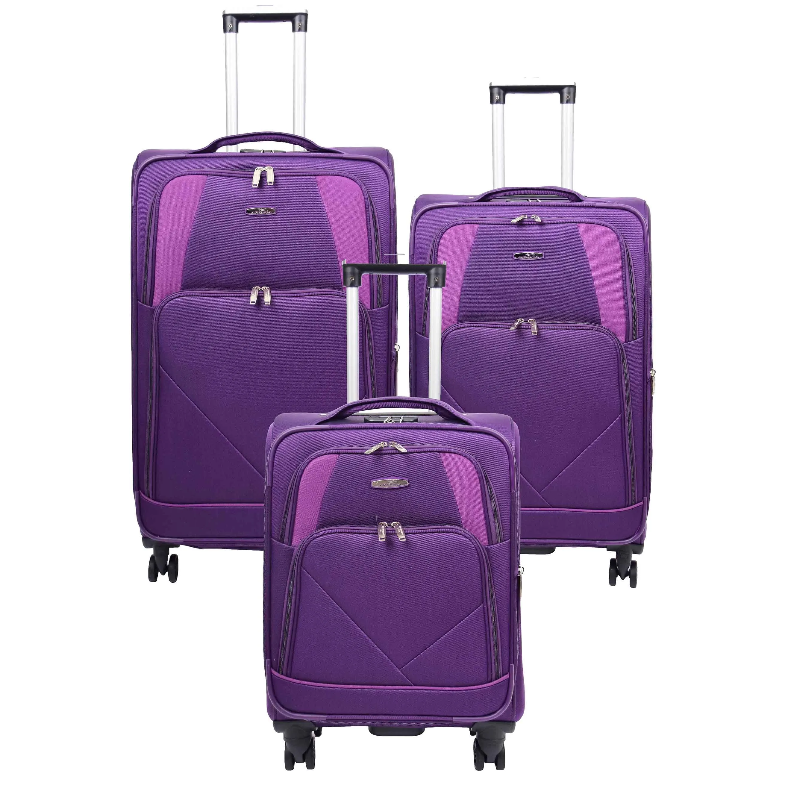 Expandable Four Wheel Soft Suitcase Luggage York Purple