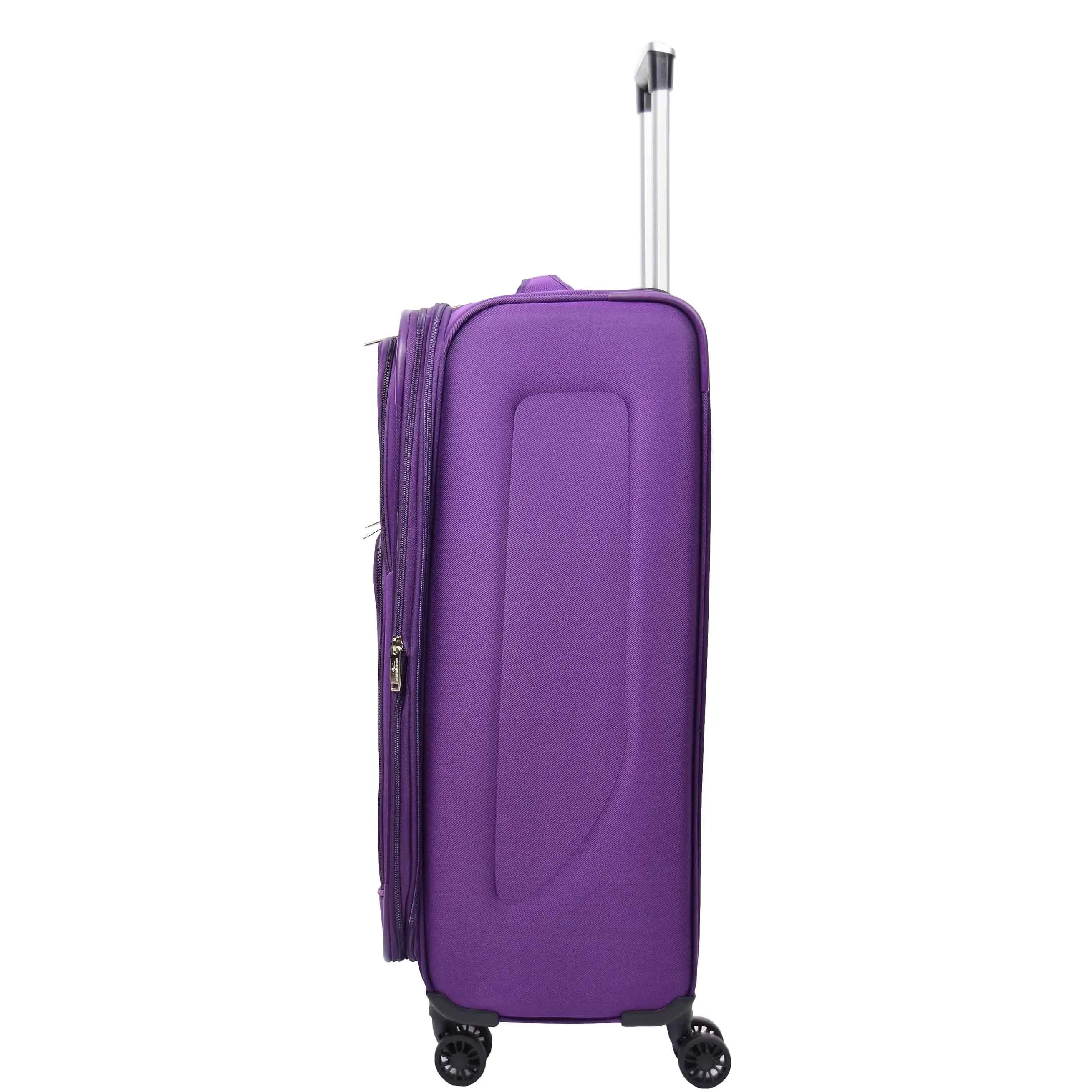 Expandable Four Wheel Soft Suitcase Luggage York Purple