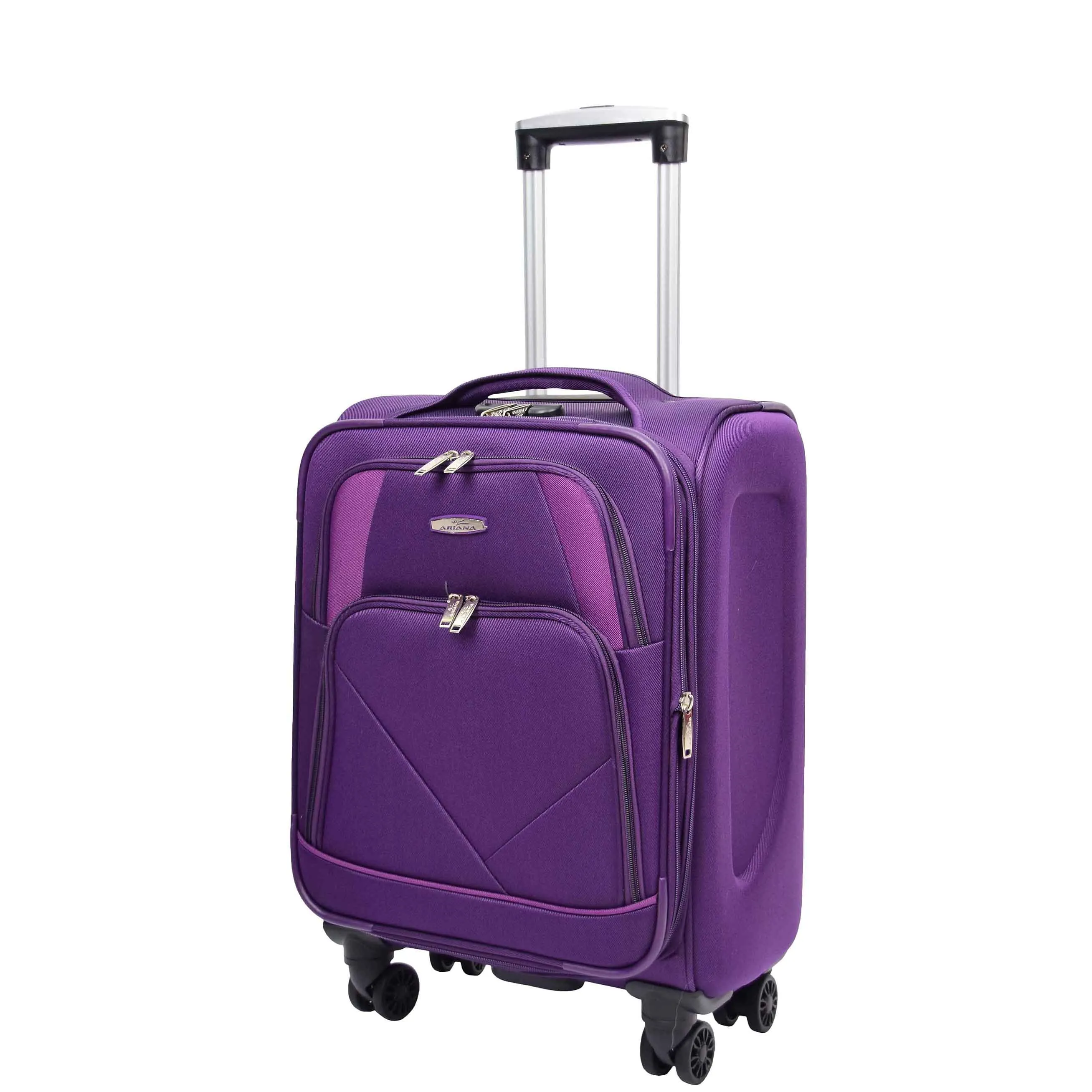 Expandable Four Wheel Soft Suitcase Luggage York Purple