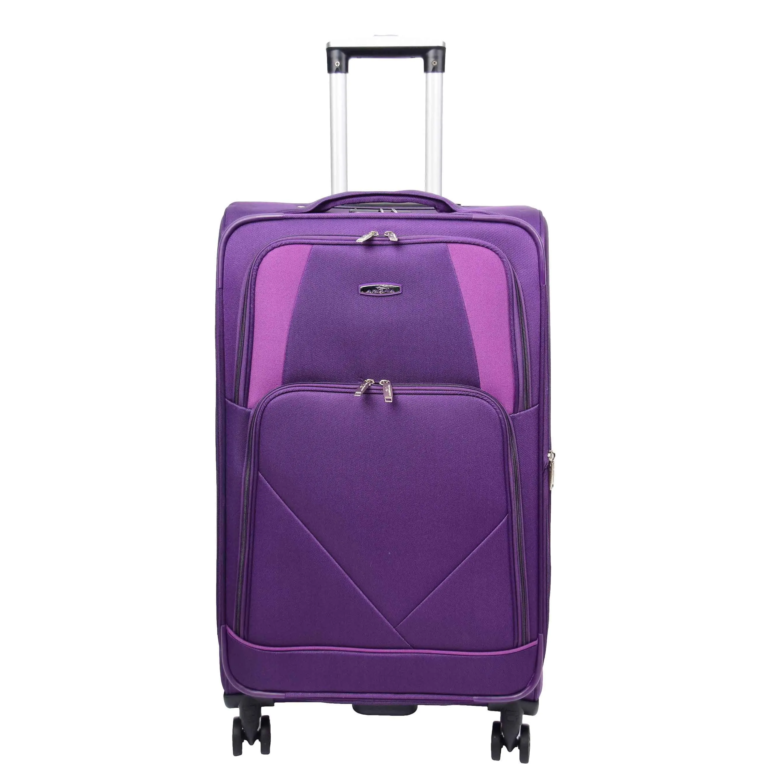 Expandable Four Wheel Soft Suitcase Luggage York Purple