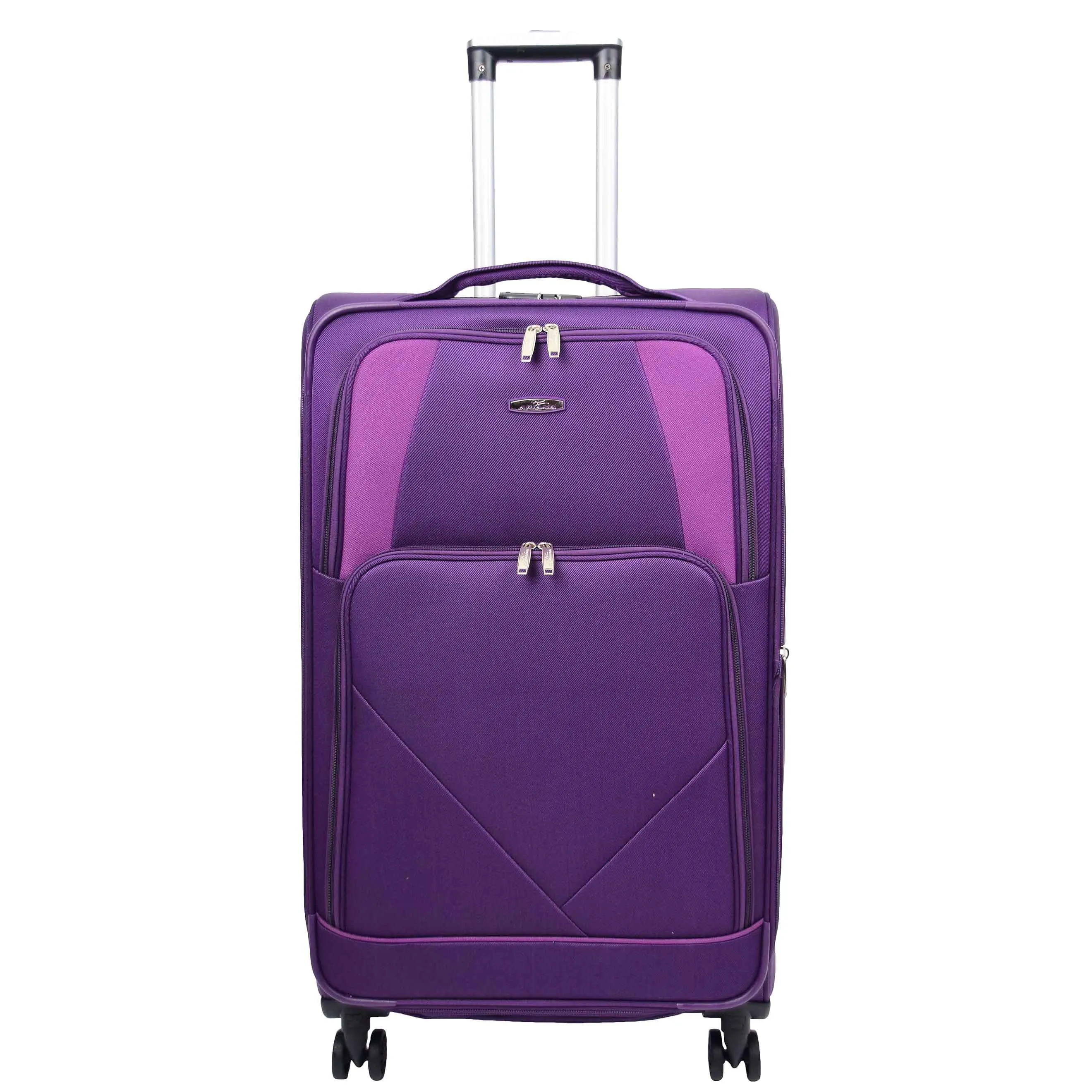 Expandable Four Wheel Soft Suitcase Luggage York Purple