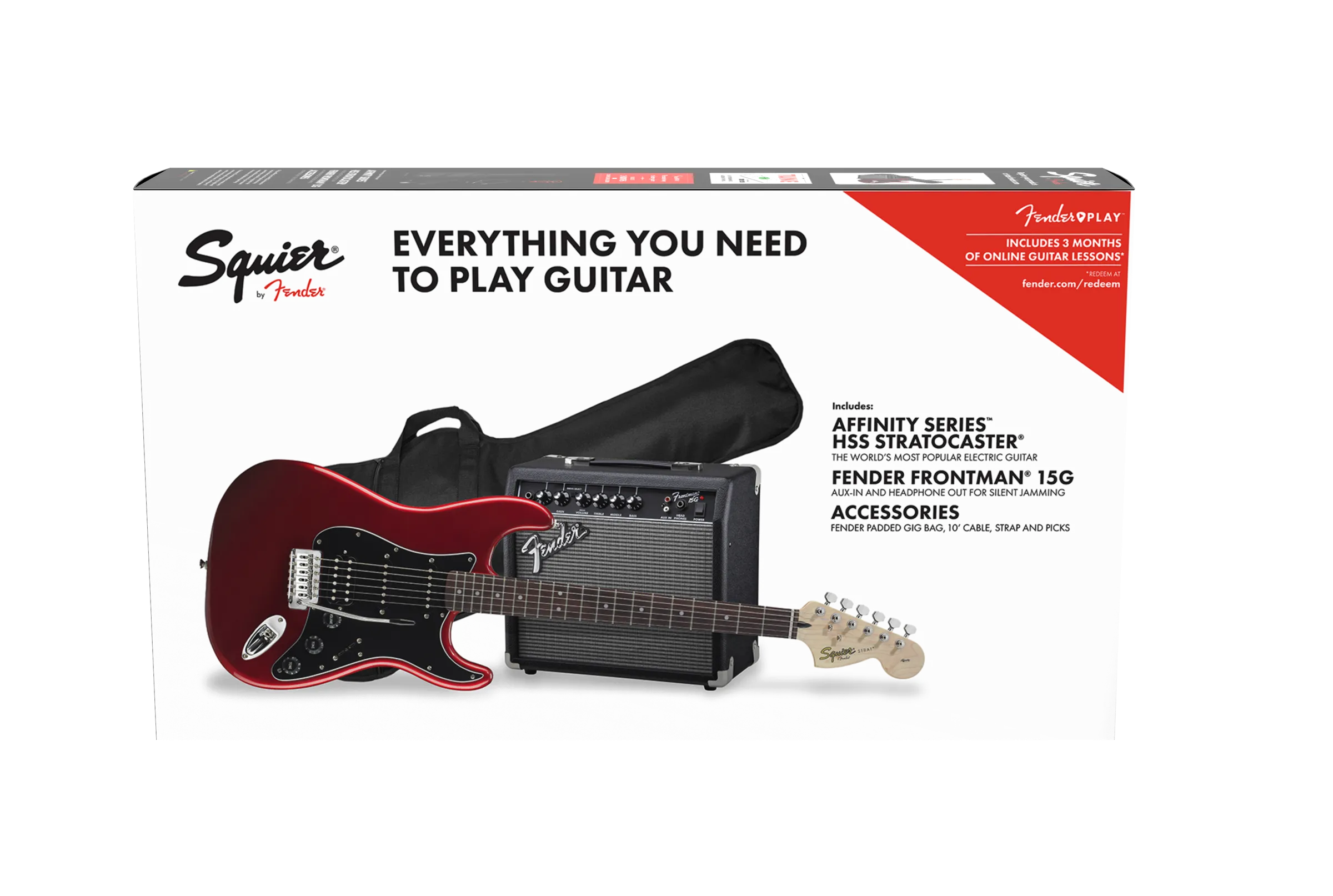 Fender Squier Affinity Series Stratocaster HSS Pack Candy Apple Red Laurel Fingerboard