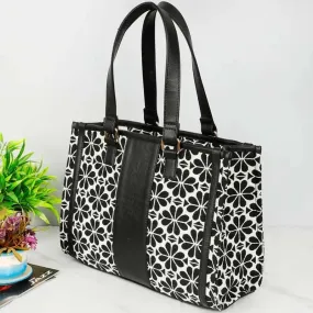 Floral Printed Polyester Cotton Handbag | 14 x 4 x 11 Inches