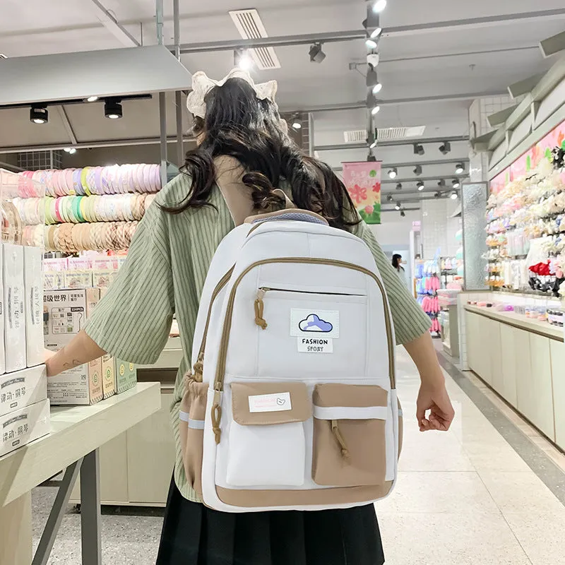 Foreign Trade New Ins Student Schoolbag Female College Style Lightweight Backpack Large Capacity Versatile Commute Leisure Backpack