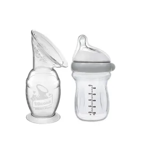 Generation 2 Silicone Breast Pump (150ml) and Gen. 3 Glass Baby Bottle Combo (160ml)