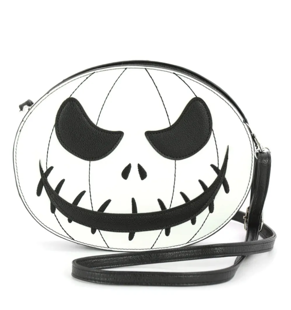 Glow in the Dark White Jack O Lantern Shoulder Bag