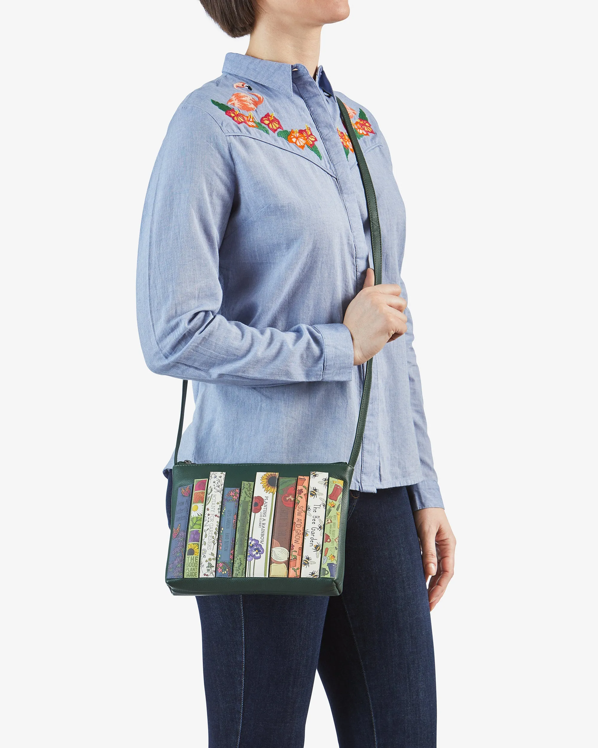 Green Fingers Bookworm Leather Cross Body Bag