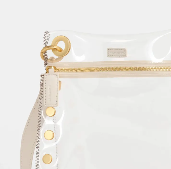 Hammitt Tony Med Clear Handbag White/Gold