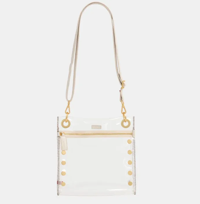 Hammitt Tony Med Clear Handbag White/Gold