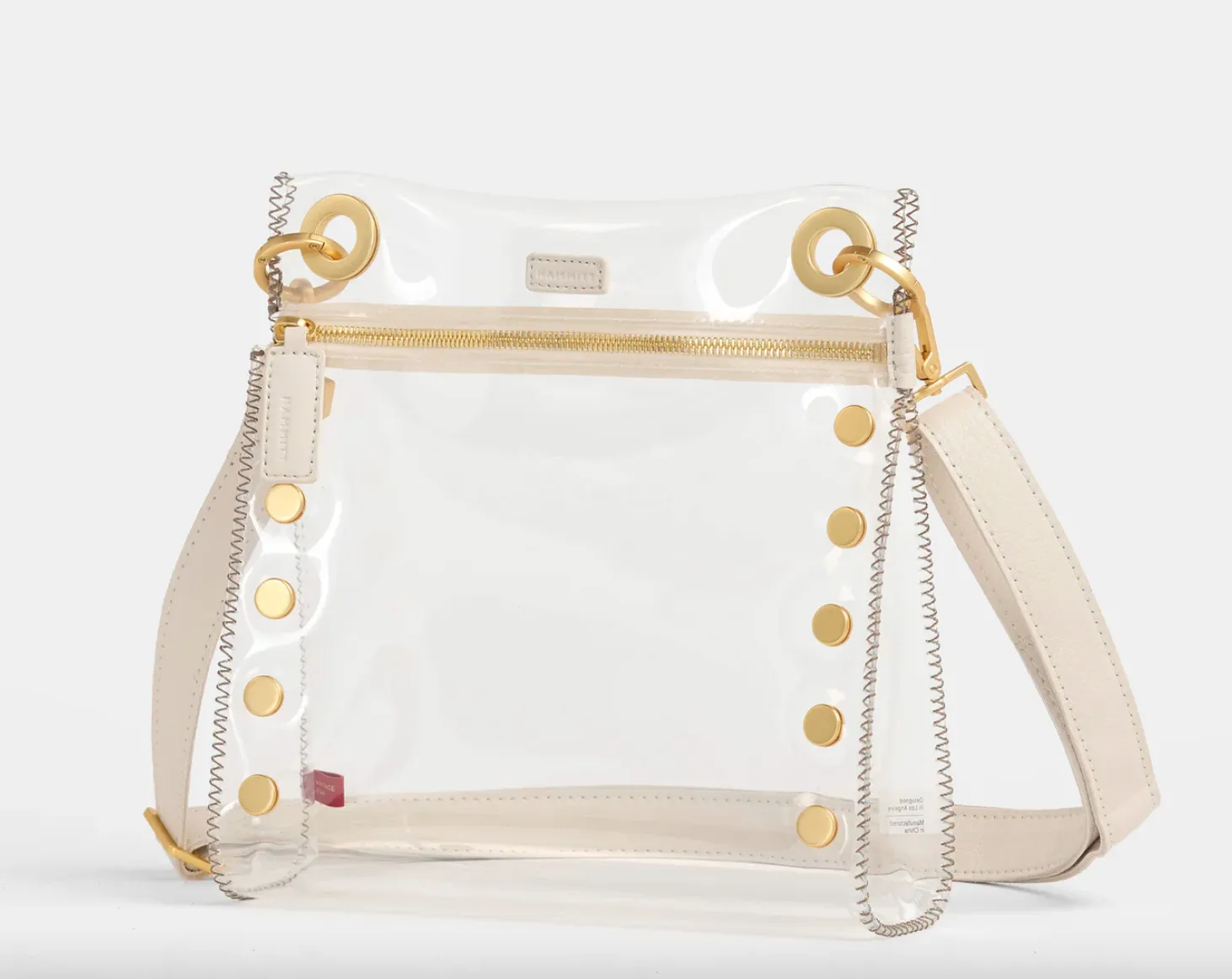 Hammitt Tony Med Clear Handbag White/Gold