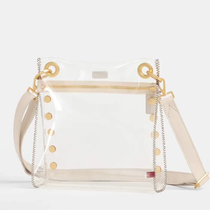 Hammitt Tony Med Clear Handbag White/Gold