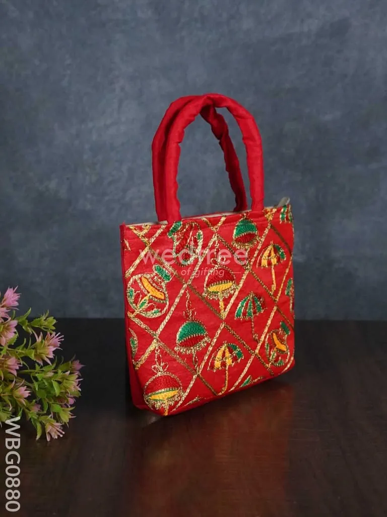 Hand Bag Embroidery Work with Handle - WBG0880