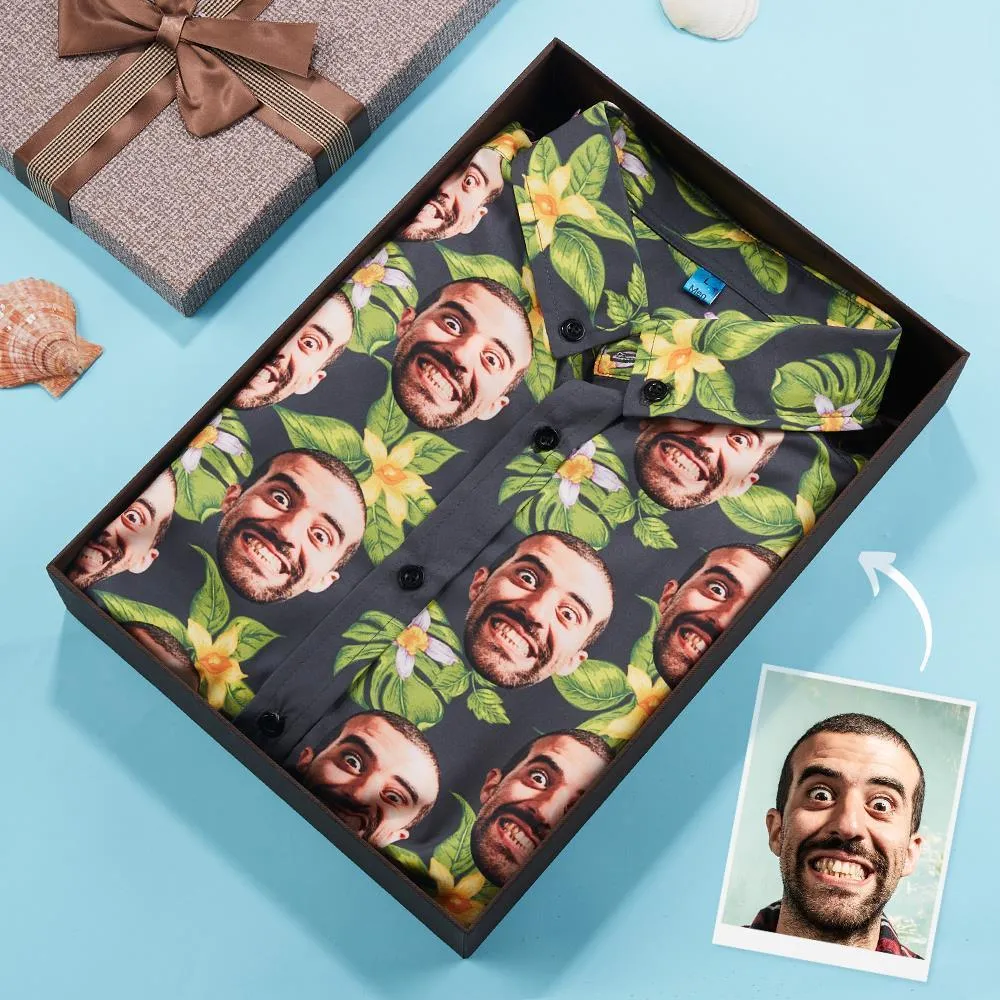 Hawaiian Shirt for Men Pineapple Personalised Face Summer Beach Style