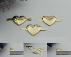 Heart-Shaped Purse Label 2/20pcs Bag Hardware Charm Light Gold Handmade Purse Handbag Making Metal Decoration 20mm 3/4" Wholesale Supplies