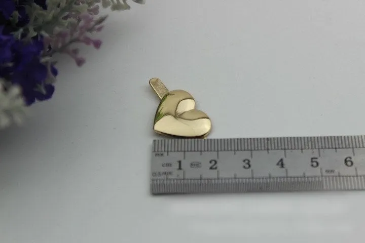 Heart-Shaped Purse Label 2/20pcs Bag Hardware Charm Light Gold Handmade Purse Handbag Making Metal Decoration 20mm 3/4" Wholesale Supplies