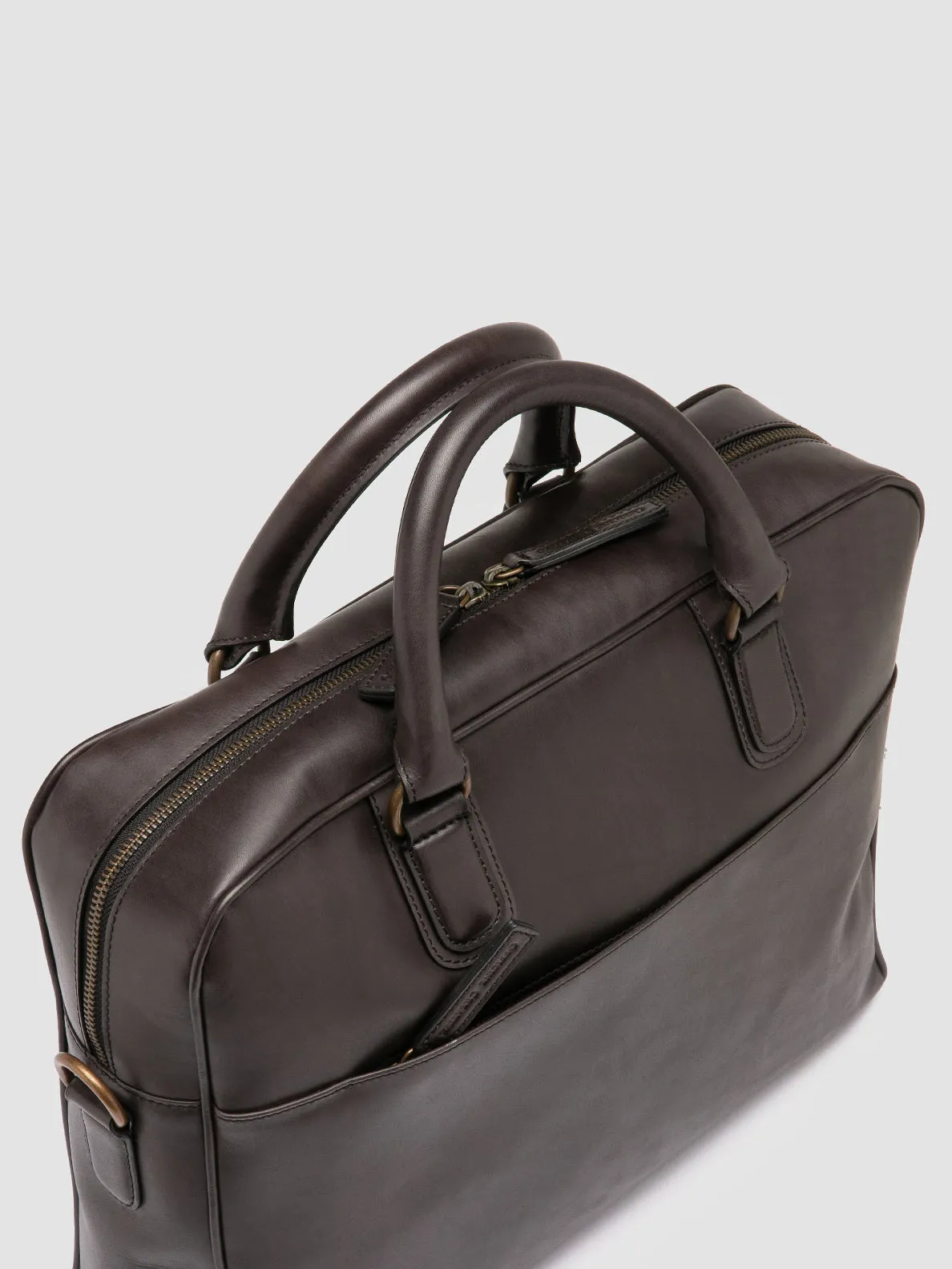 JEROME 002 - Black Leather Briefcase